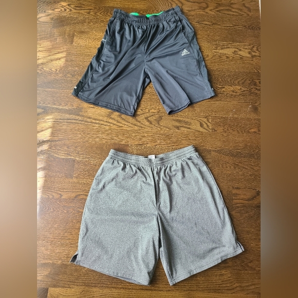 Lot Of 2 Adidas /Rec Tech Men's Gray Athletic Shorts Sz.L - Picture 1 of 8